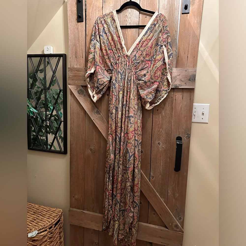 Boho silk caftan style dress